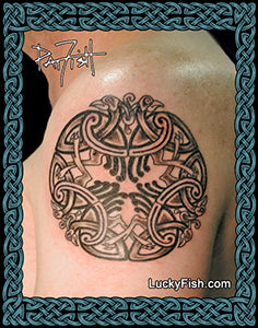 Celtic bird knot tattoo