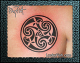 Wheel of Destiny Celtic Spiral Tattoo Design