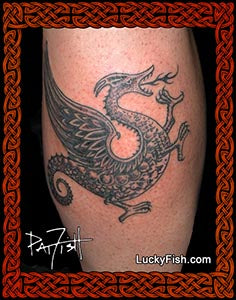 Medieval Dragon Celtic Tattoo Design