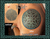 coverup Wheel of Friendship Tattoo with Celtic Design