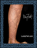 lines for celtic leg tattoo