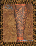 Celtic Star Leg Tattoo Design