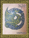 Dragon in Celtic Ring Tattoo Design