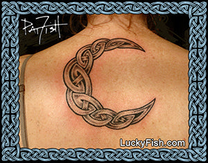 photo of Celtic crescent moon tattoo