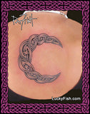 Celtic crescent moon tattoo on back
