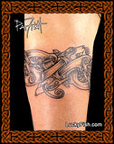 Celtic dog tattoo arm band