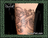 two dogs Celtic tattoo