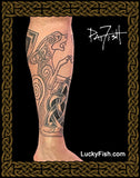 leg dog Celtic Tattoo Design