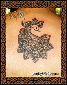 Henna Peacock Tattoo Design