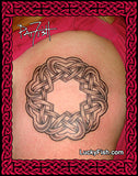 Ring of Hearts Celtic Tattoo Design in black outline