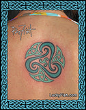 Surf Babe Tattoo with Celtic Wave Design