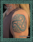 surf wave graphic tattoo in color
