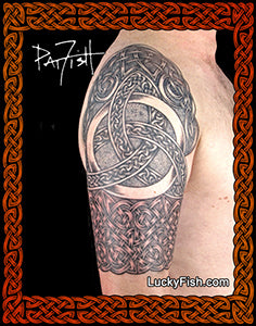 Trinity Half Sleeve Celtic Warrior Tattoo Design