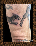 Pictish Stonecarving Deer Dog Tattoo Design