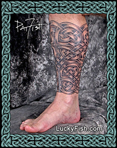 Chain Mail Leg Celtic Tattoo Design