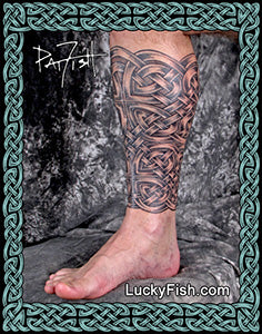 Chain Mail Tattoo, Celtic Lower Leg Design – LuckyFishArt