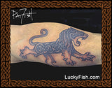 Book of Kells Knotted Celtic Lion Tattoo Design