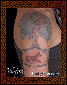 Fox Den Celtic Oak Tattoo Design