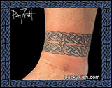Celtic double diamond knot tattoo anklet photo