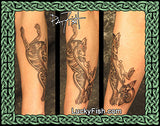 celtic dog hound hare tattoo design