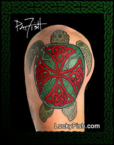 photo of Celtic Cross Sea Turtle Tattoo