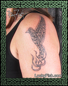 Celtic phoenix tattoo design