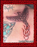 Flaming Celtic phoenix tattoo design
