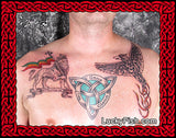 Flaming Celtic phoenix tattoo design on chest