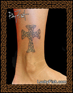 Princess Cross Celtic Tattoo Design ankle