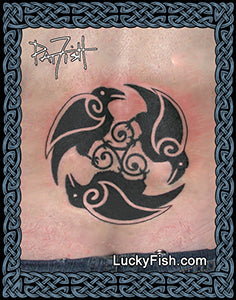Raven Triad Celtic Tattoo Design