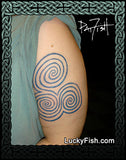 Celtic Newgrange Triple Spiral Tattoo Design