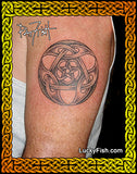 Triskle Shield Tattoo Design on arm