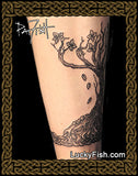 leg tattoo Druid Tree Band
