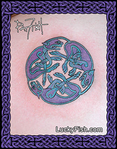 Lion Wheel Celtic Tattoo Design