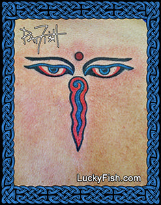 Eyes of Buddha Tibetan Tattoo Design