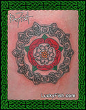 Tudor Rose Ring Celtic Knotwork Tattoo Design
