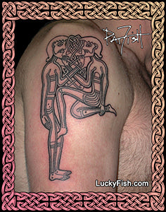 Irish monks pulling beards book of kells