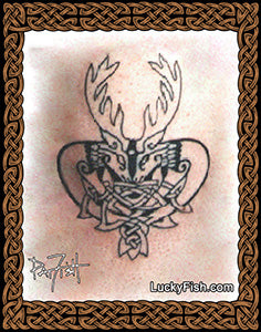 Dueling Stags Celtic Tattoo Design