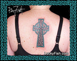 backpiece Celtic Tattoo Cross of Intimidation Design 