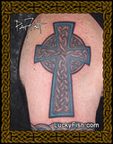 colored Celtic Tattoo Cross of Intimidation Design 