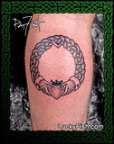 Monogram Claddagh Initials Celtic Tattoo Design
