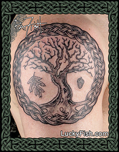 celtic tree back tattoo