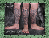 triple Full Knotwork Calf Celtic Tattoo Design
