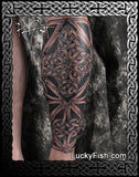 Hero Leg Full Celtic Sleeve Tattoo Design