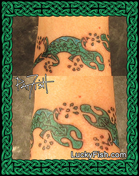 Double Gecko Band Tattoo Design