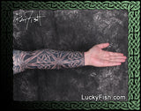 Celtic Warrior Hero Forearm Sleeve Tattoo Design