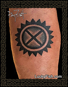 chumash indian sun tattoo design