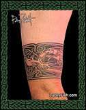 Celtic tattoo stag being pursued by an Irish Wolfhound