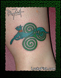 Newgrange Spiral Cat Celtic Tattoo Design