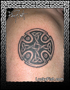 Welsh Wheel Cross Celtic Tattoo Design